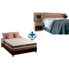 Cama Box Casal Crc + Colchão Molas Classic + Cabeceira Plus Atacama