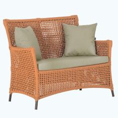 1 Sofá área Externa Igapó Alumínio Marrom Corda Náutica E7 Terra Cota