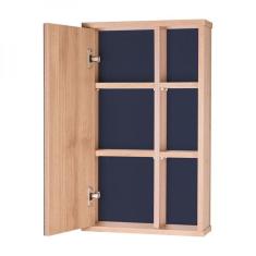 Espelho Para Banheiro Com Armário Milano Carvalho E Azul