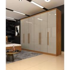 Guarda Roupa Casal 6 Portas 6 Gavetas Veneza - Tcil Móveis - Cinamomo/Off White