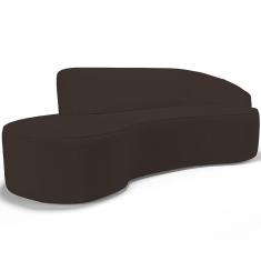 Sofá 5 Lugares Curvo Sala de Estar Living Firenze Direito D02 Corano Marrom 300 cm C-34 - Lyam