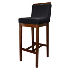 Banqueta Alta para Bancada de Cozinha Líbia Madeira Capuccino Suede Pr