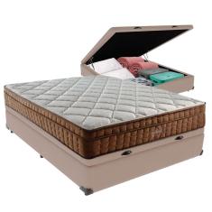 Cama Box Baú Casal E Colchão Ortopédico Anjos Star Pillow In 138x188x30cm Bege