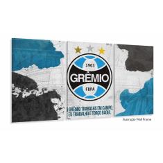 Quadro Decorativo Gremio Futebol Com Tela Em Tecido