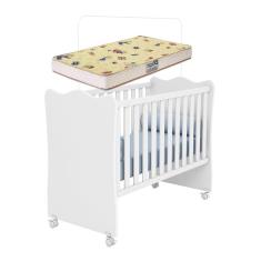 Berço Infantil Doce Sonho 1 Qmovi Branco + Colchão Gazin