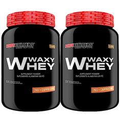 Kit 2x Whey Protein Waxy Whey (35%) 2kg - Bodybuilders Sabor Cappuccino