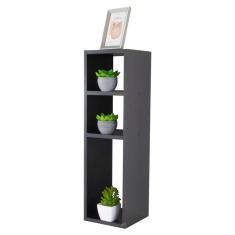 Mesa de Cabeceira com Nichos Preto Cama Solteiro Quarto Sala 70cm