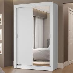 Guarda-roupa Solteiro 2 Portas Correr Espelho 2 Gavetas