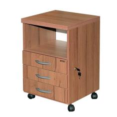 Gaveteiro 3 Gavetas Metalúrgica Ubaense Nogueira, Nogueira