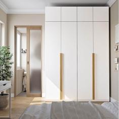 Guarda-roupa Modulado 4 Peças 8 Portas Jade Cabecasa Madeiramadeira Branco Fosco