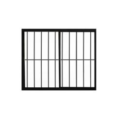 Janela de Correr 2 Folhas C/ Grade Alumínio Preto 1.00 x 1.00 - Hale