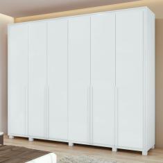 Guarda-roupa 6 Portas 6 Gavetas 100% Mdf Imperatore Com Pés Branco
