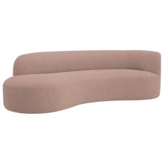 Divã Recamier Orgânico Tokyo 160cm Lado Esquerdo Linho - Amarena Móveis Cor Rosê