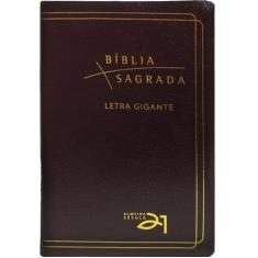 Bíblia a21 letra gigante luxo - couro bonded bordô - EDICOES VIDA NOVA