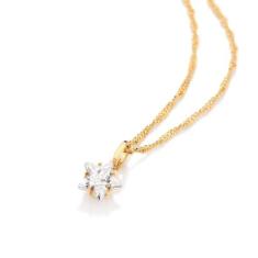 Colar Rommanel Banhado Ouro Pingente Solitário Estrela De Zircônia 8 M
