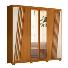 Guarda Roupa Casal Ouro Verde 6 Portas com Espelho - Móveis Albatroz, 