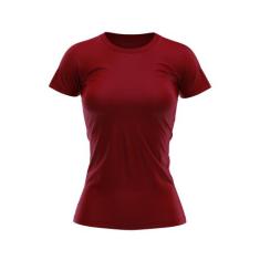 Camiseta Babylook Feminina Lisa DryFit Uv Verão Vinho - Everest Sport,