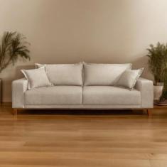 Sofá Fixo 2 Lugares Luxo 160 Cm Argos Bege Claro - Castellar Móbile