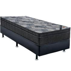 Cama Box Colchão Iso Molas Superpocket Solteirão Ortobom Preto/Azul