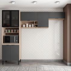 Cozinha Compacta Demóbile Firenze com 7 Portas e 6 Prateleiras - 260cm de largura