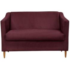Namoradeira Sofá 2 Lugares Suede Bordo