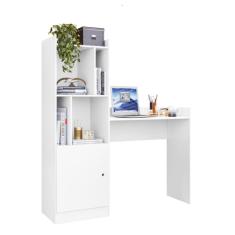 Escrivaninha 1,36m Job Com Armário 1 porta Branco Albatroz