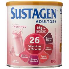 Complemento Alimentar Sustagen N&E Adultos+ Sabor Morango - Lata 400g