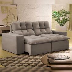 Sofá 2 Lugares Retrátil e Reclinável 200cm Paraty Bege