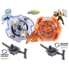 Kit 2 Beyblade Burst Luinor Vs Roktavor + 2 Lançadores Tornado Gyro