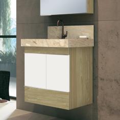 Gabinete Para Banheiro Suspenso Tn 60cm  Wood/branco