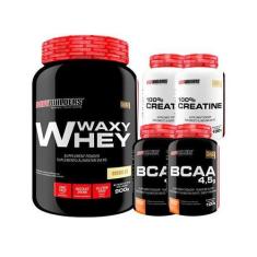 Kit Waxy Whey 900G Bau + 2X Bcaa 100G + 2X Creatina 100G - Bodybuilder
