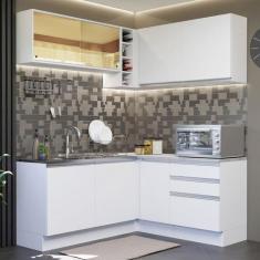 Cozinha Completa de Canto Madesa Glamy 329002 com Armário e Balcão (Se