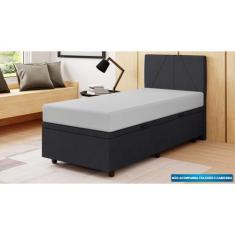 Base Cama Baú Solteiro Veludo - SkyBox - SKYBOX BOX E BAÚS, Preto