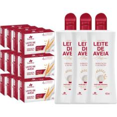 3UN Hidratante 400ml e 12 Sabonetes Leite De Aveia Davene