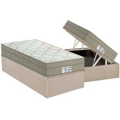 Conjunto Box Baú Solteiro: Colchão Molas Probel Prolastic ProDormir Born + Base CRC Suede Clean (88x188)