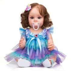 Boneca Reborn Corpo de Silicone 55 Centímetros New Happy