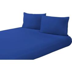 Lençol Amor Casal Queen 01 Peças Avulso - Girassol Confecções, Azul