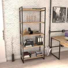 Estante Para Livros Industrial 187cmx80cm 5 Prateleiras Kuadr