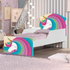Mini Cama Unicórnio Arco Íris Com Colchão - CasaH
