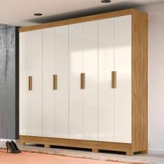 Guarda Roupa 8 Portas Superagui Freijó Off White - CasaH