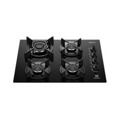 Cooktop 4 Bocas A Gás Electrolux Mesa Vidro Experience Tripla Chama E Grade De Ferro KE4GC Bivolt