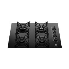 Cooktop 4 Bocas A Gás Electrolux Mesa De Vidro Efficient Grade De Aço Fosco KE4GR Bivolt