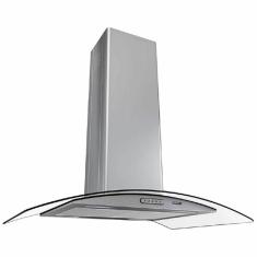 Coifa Parede Nardelli 60cm Duto Slim Vidro Curvo Inox 127 Vol