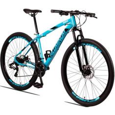 Bicicleta Aluminum Raider 24V Aro 29 Index Freio a Disco, Azul, Preto,