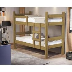 Beliche leticia com escada e grade proteção vira 2 camas solteiro + 2 