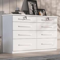 Comoda Monza 8 Gav - Quarta Divisão Móveis, Branco