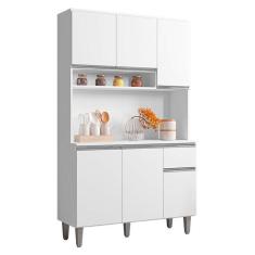Armário Para Cozinha Kit Márcia Branco Brilho - Ajl