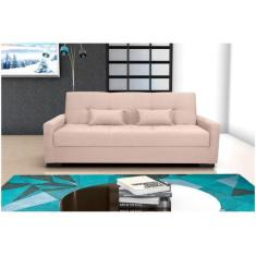 Sofá Cama Lavínia 3 Lugares Suede Bege Matrix, Bege, 3