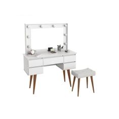 Penteadeira Camarim Strass com Banqueta Branco - Patrimar - Patrimar M