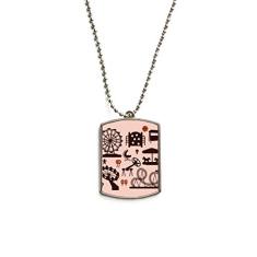 DIYthinker Colar para animais de estimação com pingente de corrente de aço inoxidável para parque de diversões